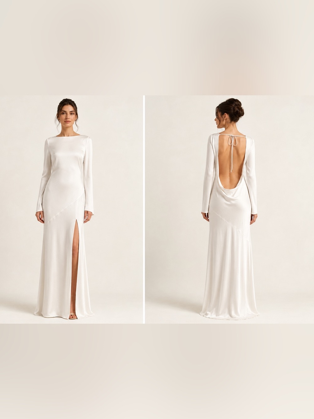 New with Tag! Anthropologie BHLDN Satin Wedding White Evening Gown Back Drape